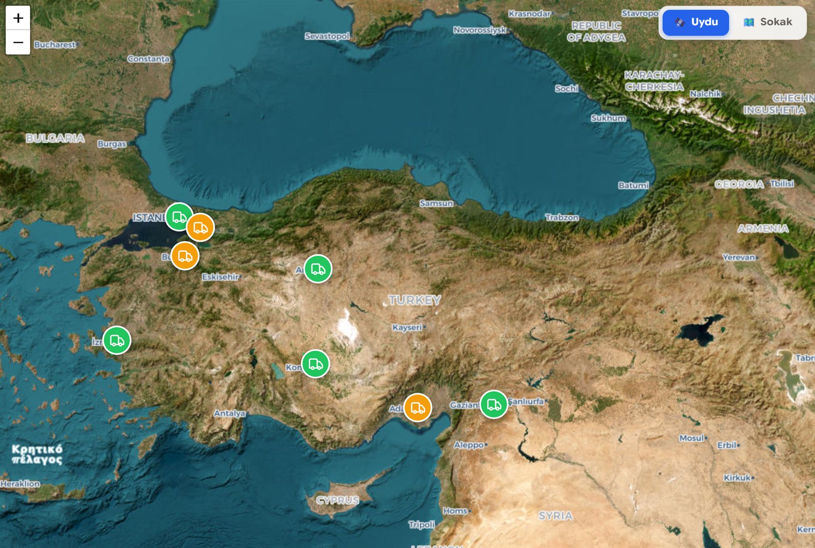 Connect GPS canlı araç takibi — Türkiye haritası